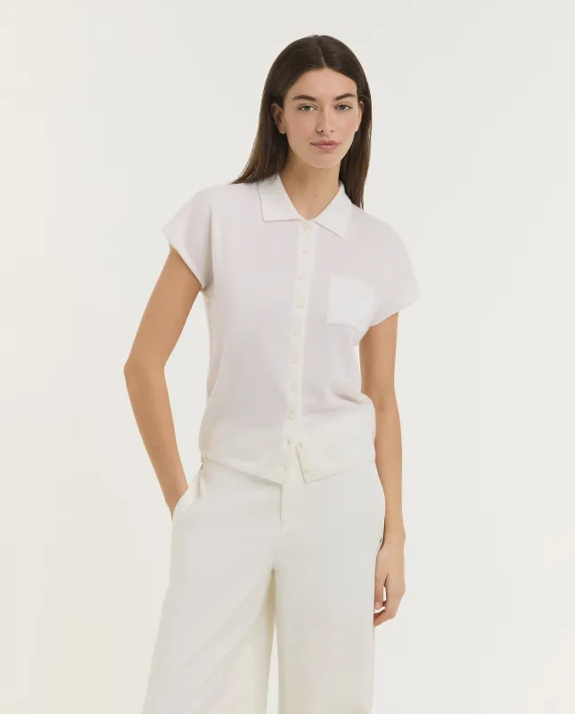 Cashmere Zijde Knitted Shirt made by Vince