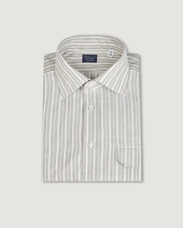 Katoen Linnen Pop-over Shirt made by Finamore
