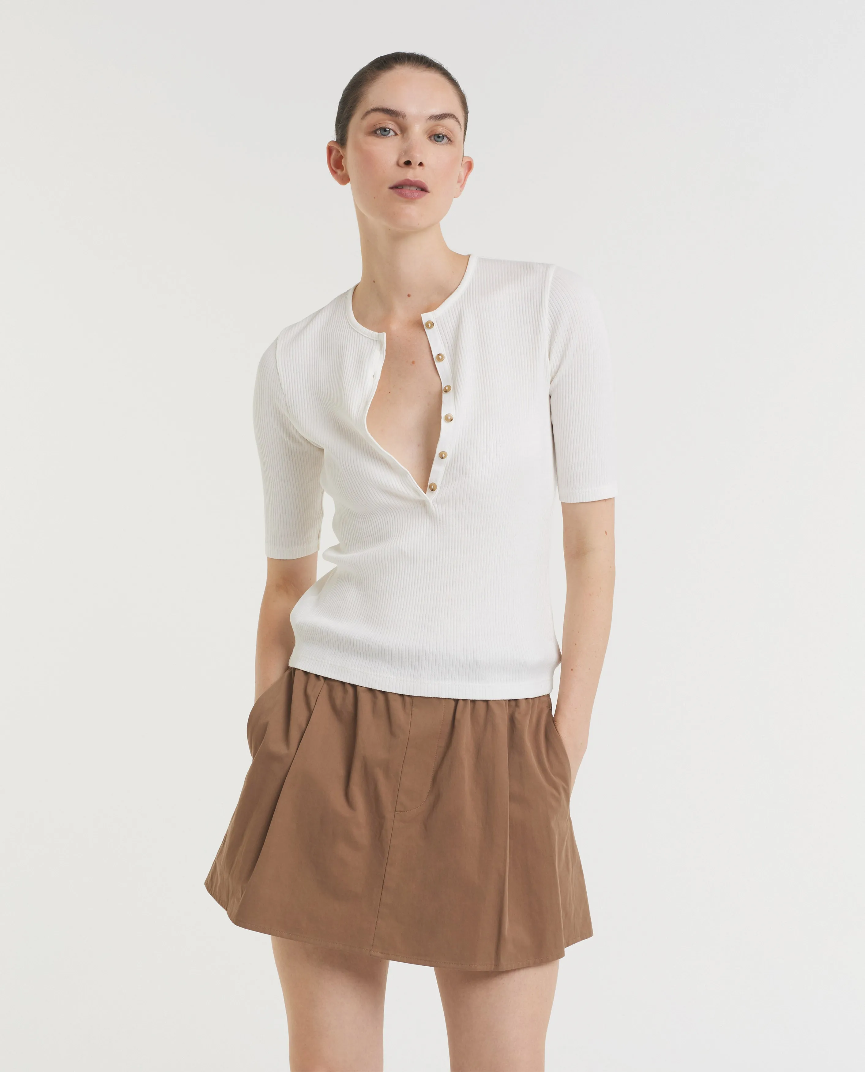 Rib Katoenen Henley sold by Pauw Amsterdam