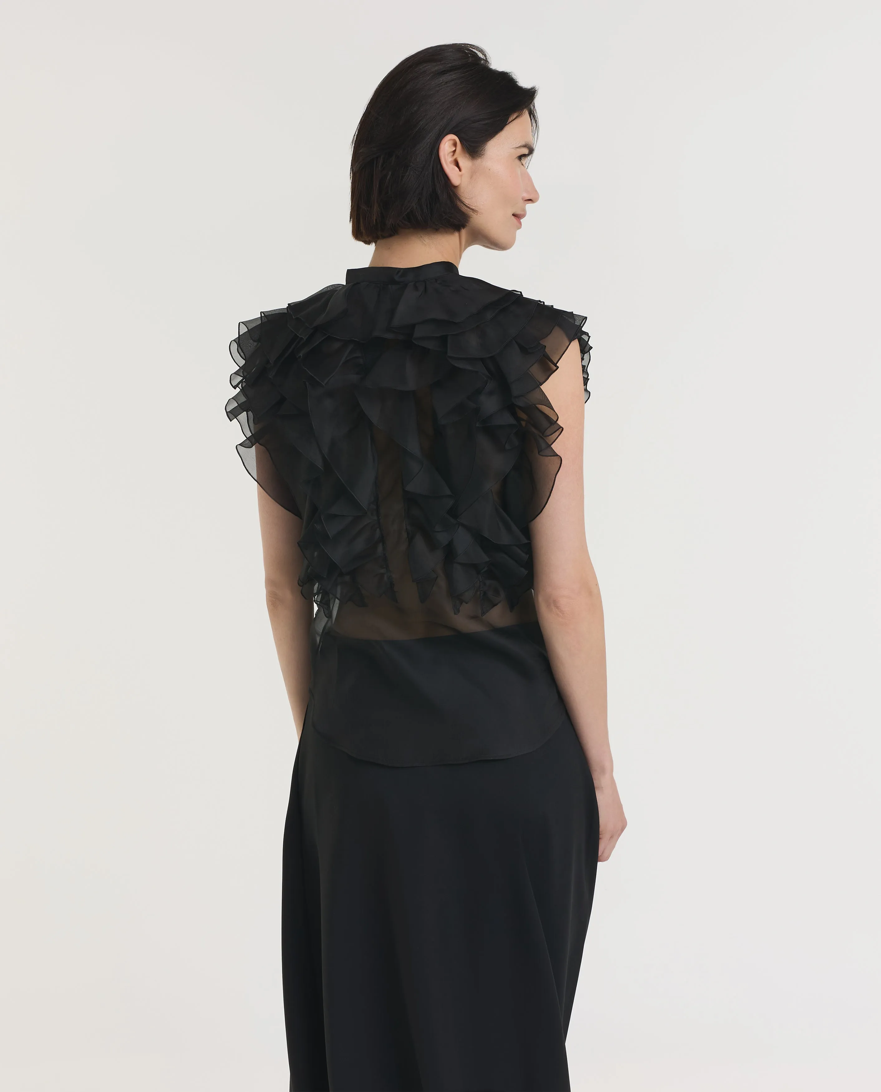 Mouwloze Ruche Zijden Shirt sold by Pauw Amsterdam product image thumbnail 5