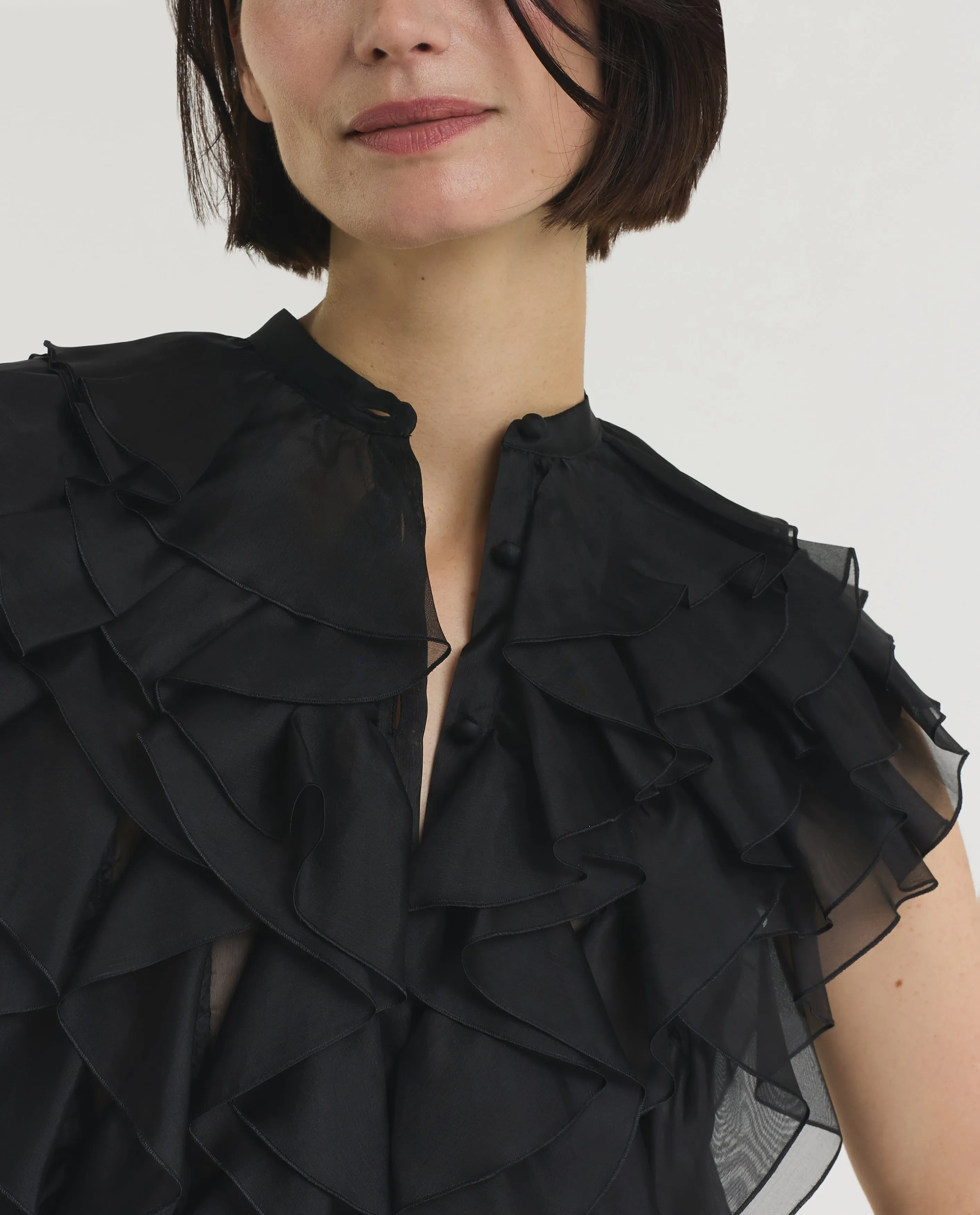 Mouwloze Ruche Zijden Shirt sold by Pauw Amsterdam product image thumbnail 2