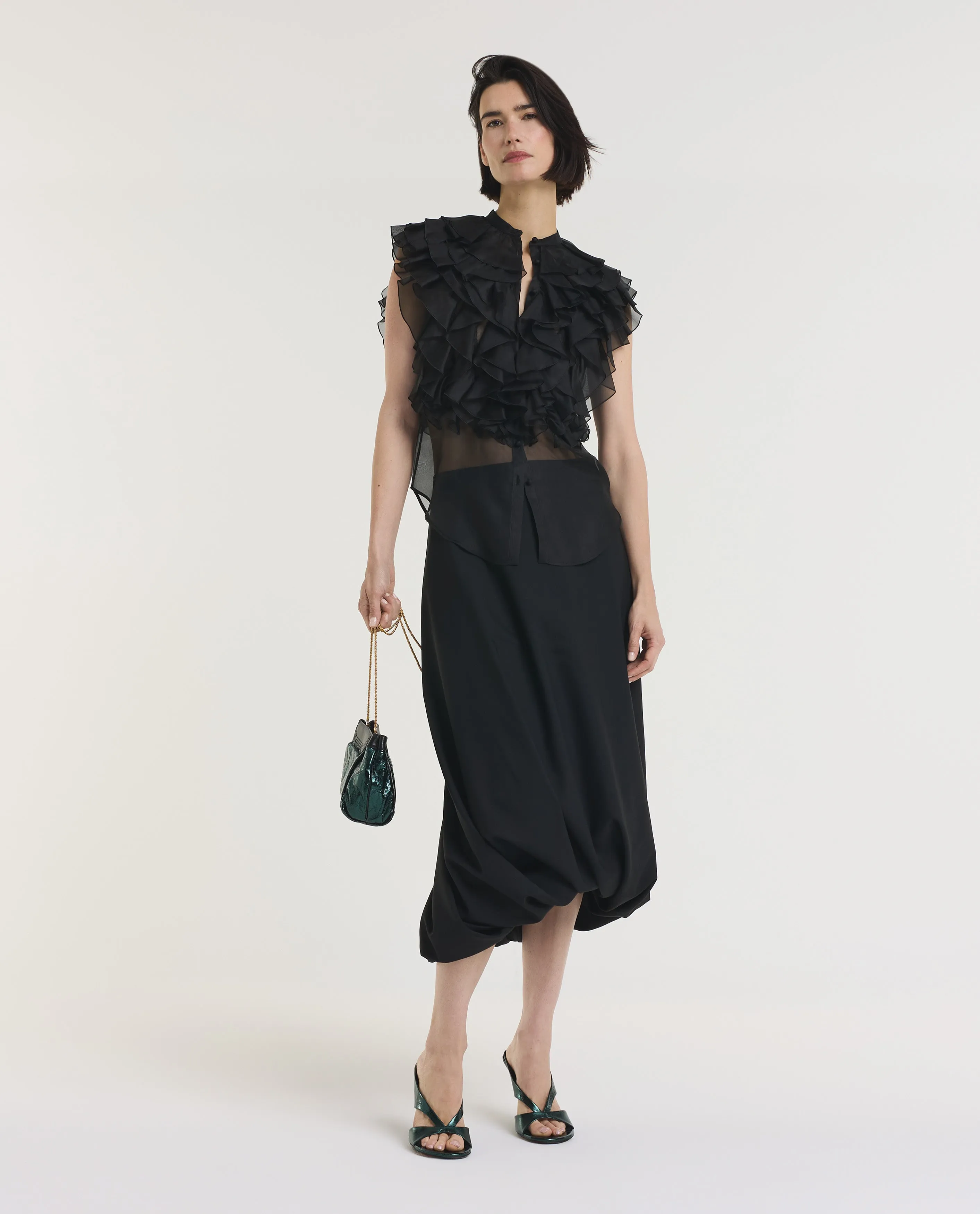 Mouwloze Ruche Zijden Shirt sold by Pauw Amsterdam product image thumbnail 3