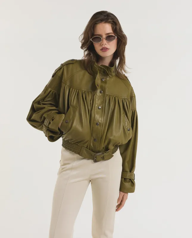 Cropped Leren Jack made by Chloe