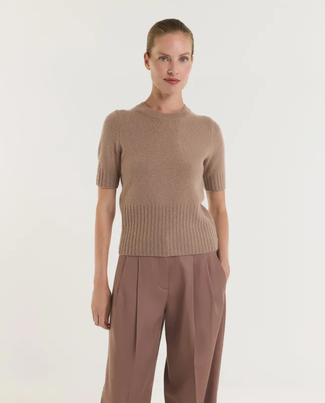 Wol Cashmere Korte Mouwen Trui made by Vince