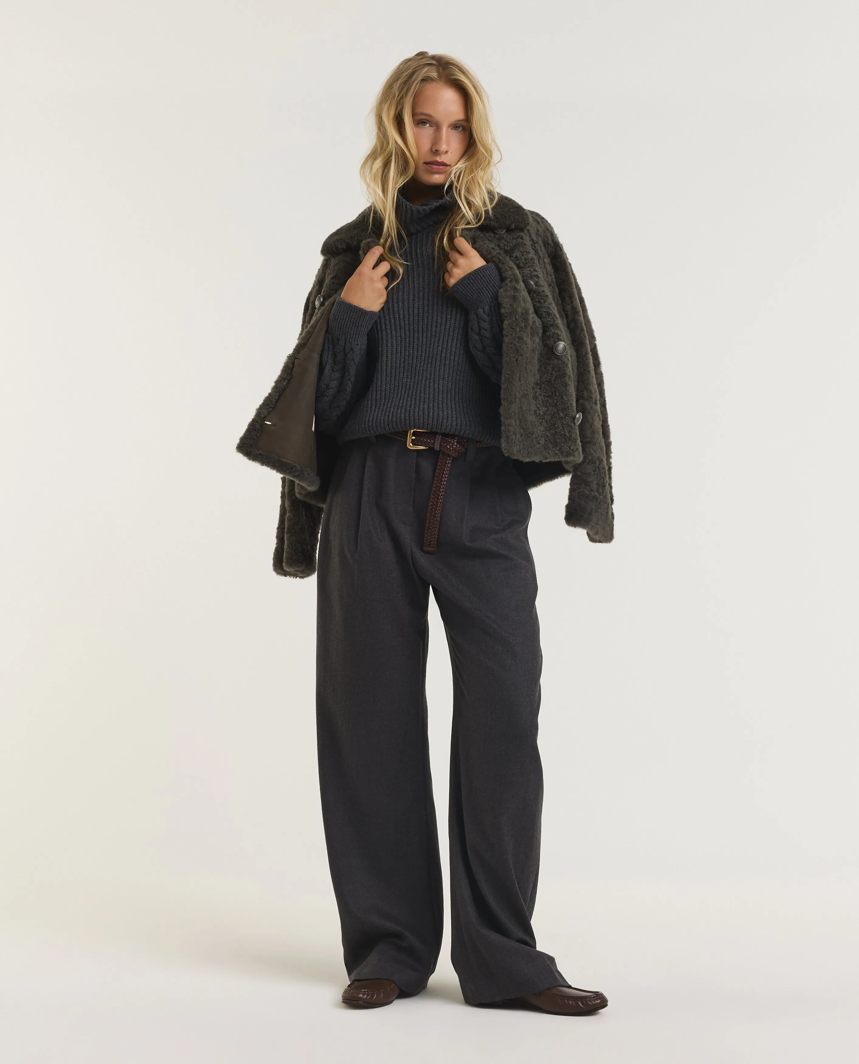 Fuzzy Shearling Pea Coat sold by Pauw Amsterdam product image thumbnail 3