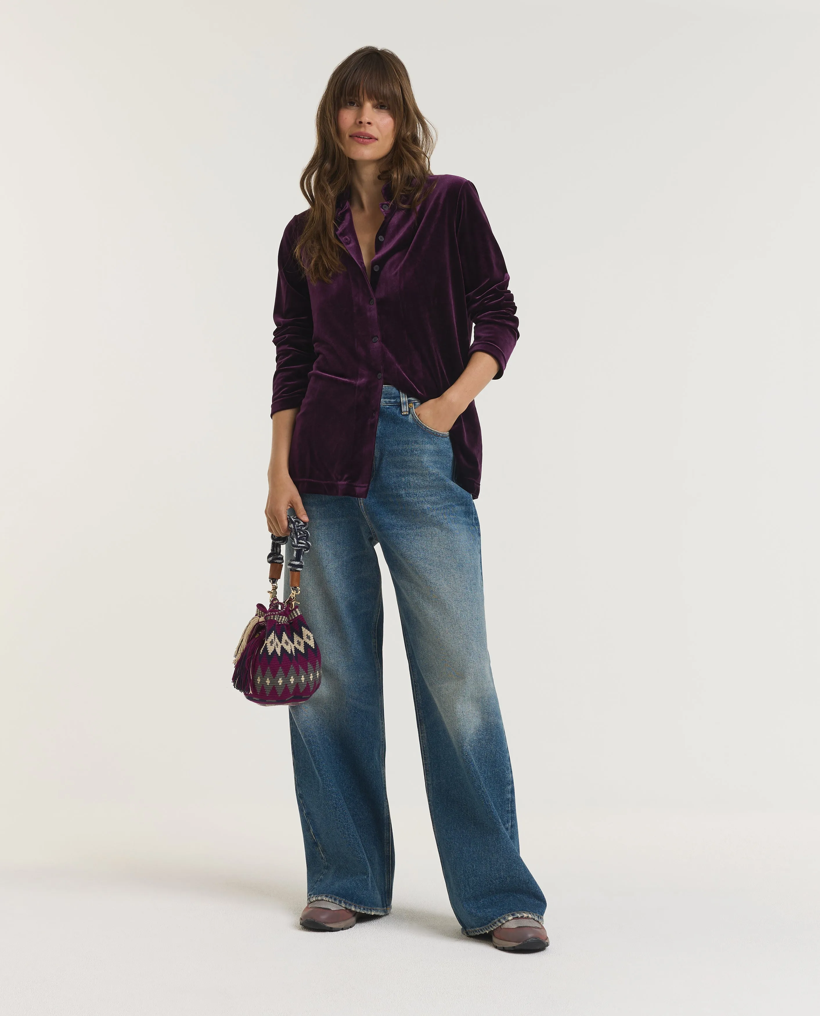 Fluwelen Staande Kraag Blouse sold by Pauw Amsterdam product image thumbnail 3