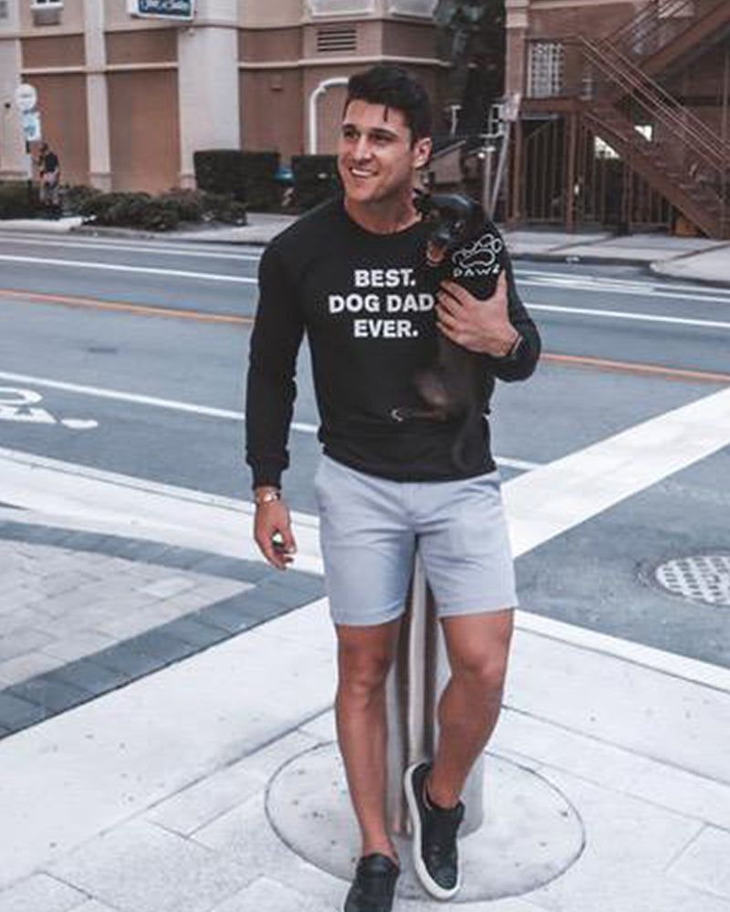 Men’s Best Dog Dad Ever Black Long Sleeve T-Shirt sold by PAWZ product image thumbnail 3