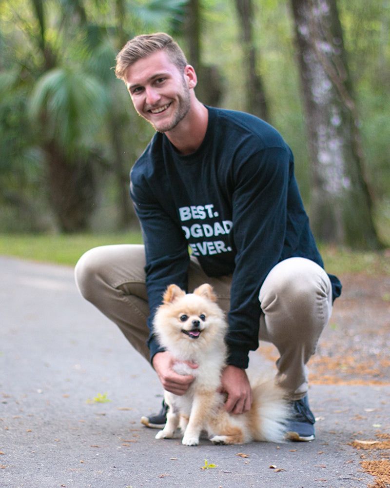 Men’s Best Dog Dad Ever Black Long Sleeve T-Shirt sold by PAWZ product image thumbnail 7