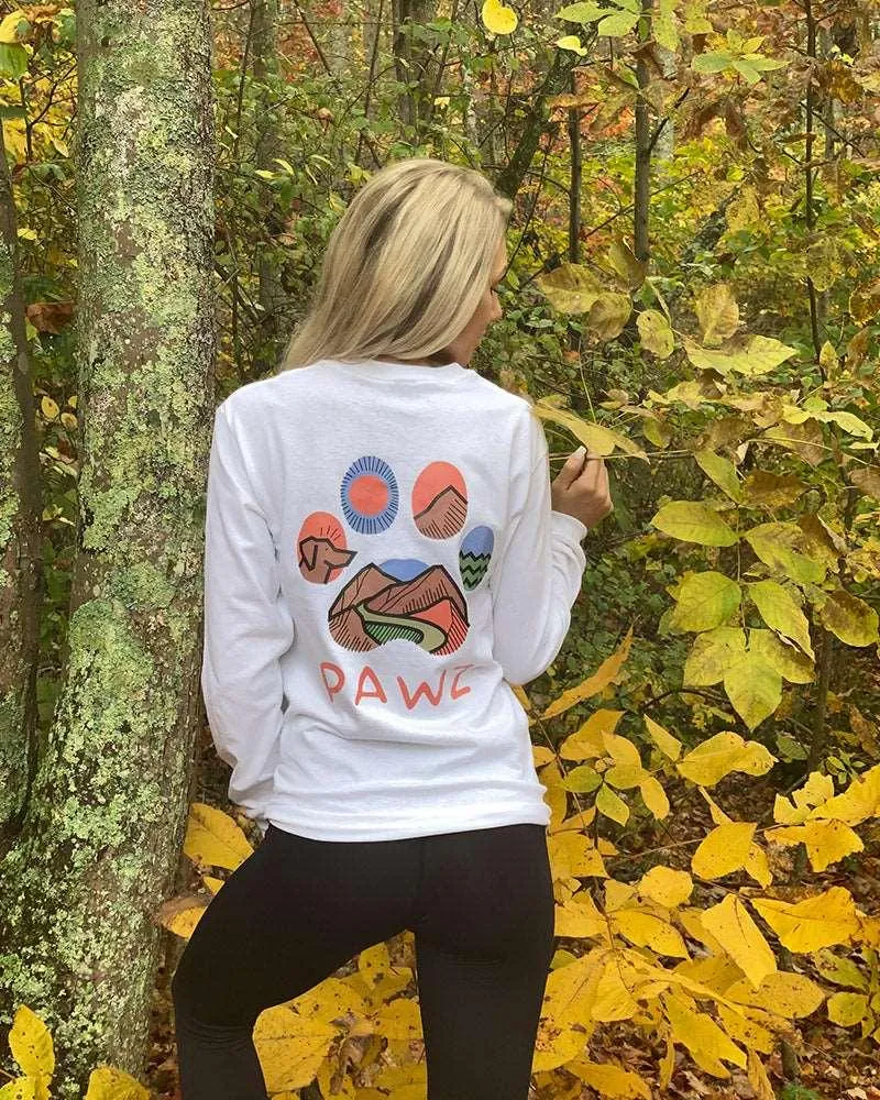 Colorful Hiking White Long Sleeve sold by PAWZ