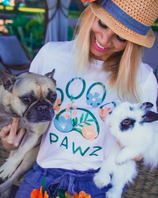 Floral Wreath Front Print White Tee sold by PAWZ