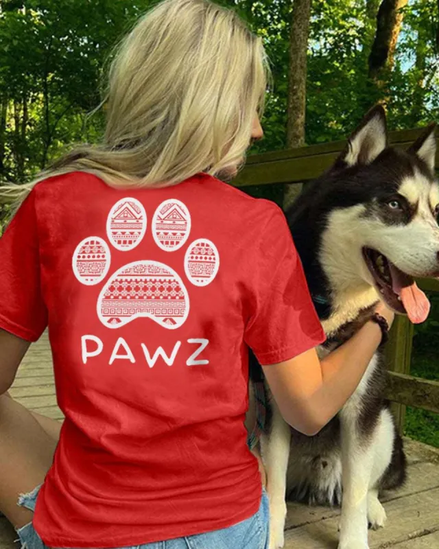 White Tribal Red Tee sold by PAWZ