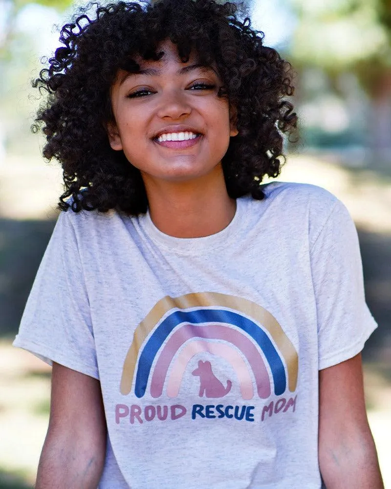 Pawz + Best Friends Proud Rescue Mom Oatmeal Tee sold by PAWZ