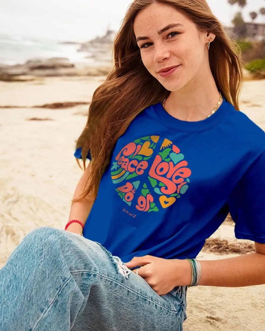 Peace, Love, & Dogs Daisy Tee sold by PAWZ