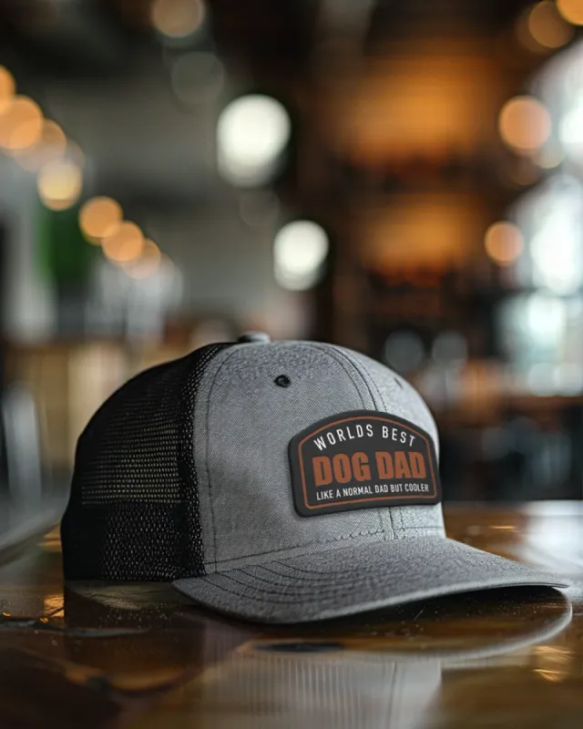 Worlds Best Dog Dad Black Patch Hats sold by PAWZ