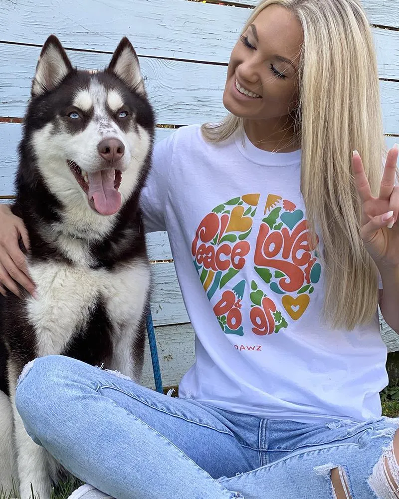 Peace, Love, & Dogs Tee sold by PAWZ product image thumbnail 3