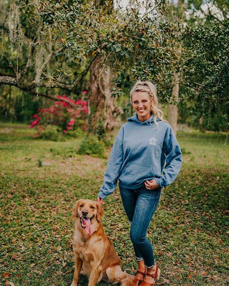 White Heart Dog Lover Indigo Hoodie sold by PAWZ product image thumbnail 2