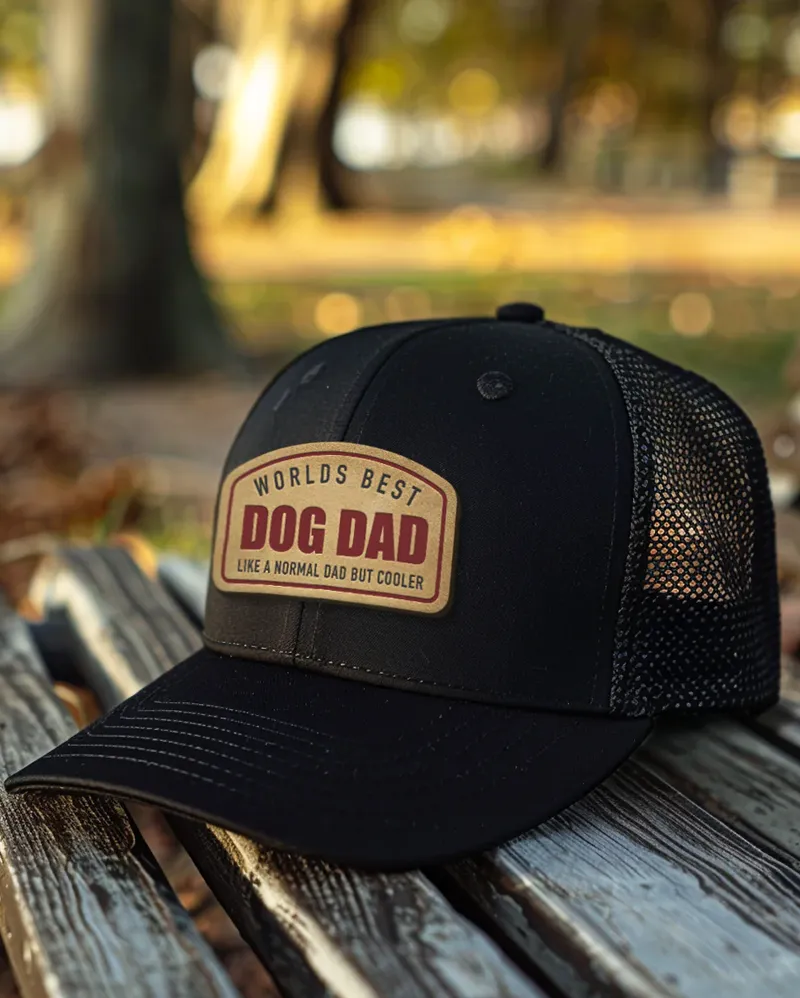 Worlds Best Dog Dad Brown Patch Hats sold by PAWZ