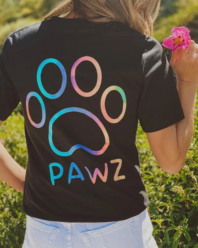Rainbow Classic Black V-Neck Tee sold by PAWZ