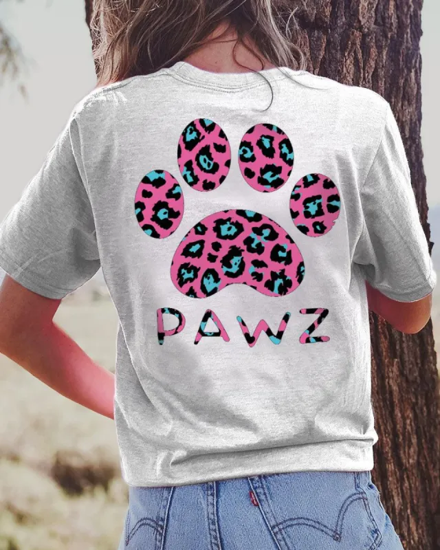 Pink Cheetah Grey Tee sold by PAWZ