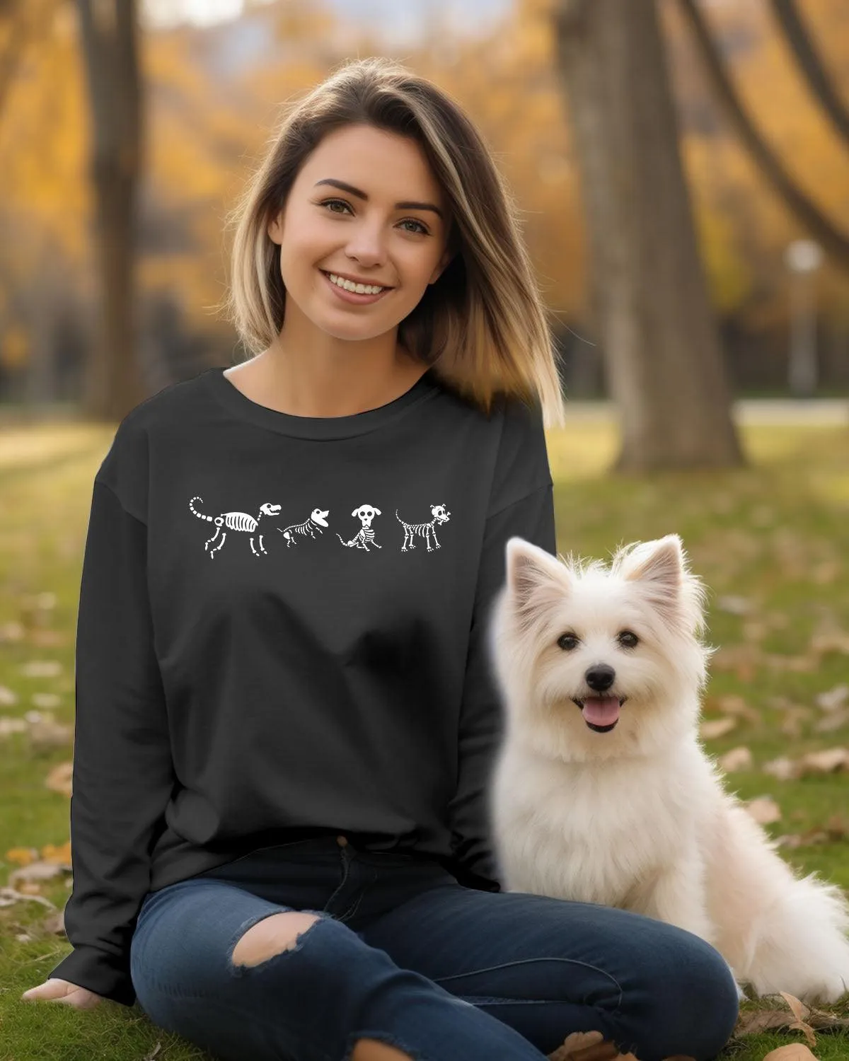 Dog Bones Long Sleeve T-Shirt sold by PAWZ product image thumbnail 2