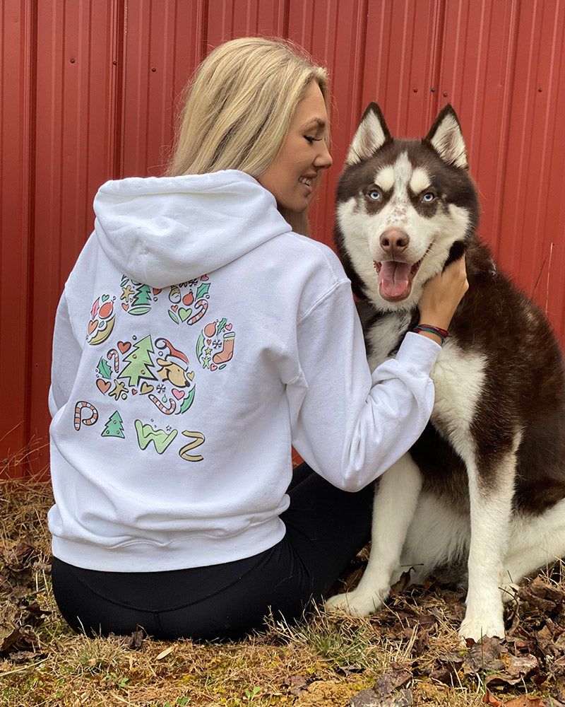 Whimsical Christmas White Hoodie sold by PAWZ