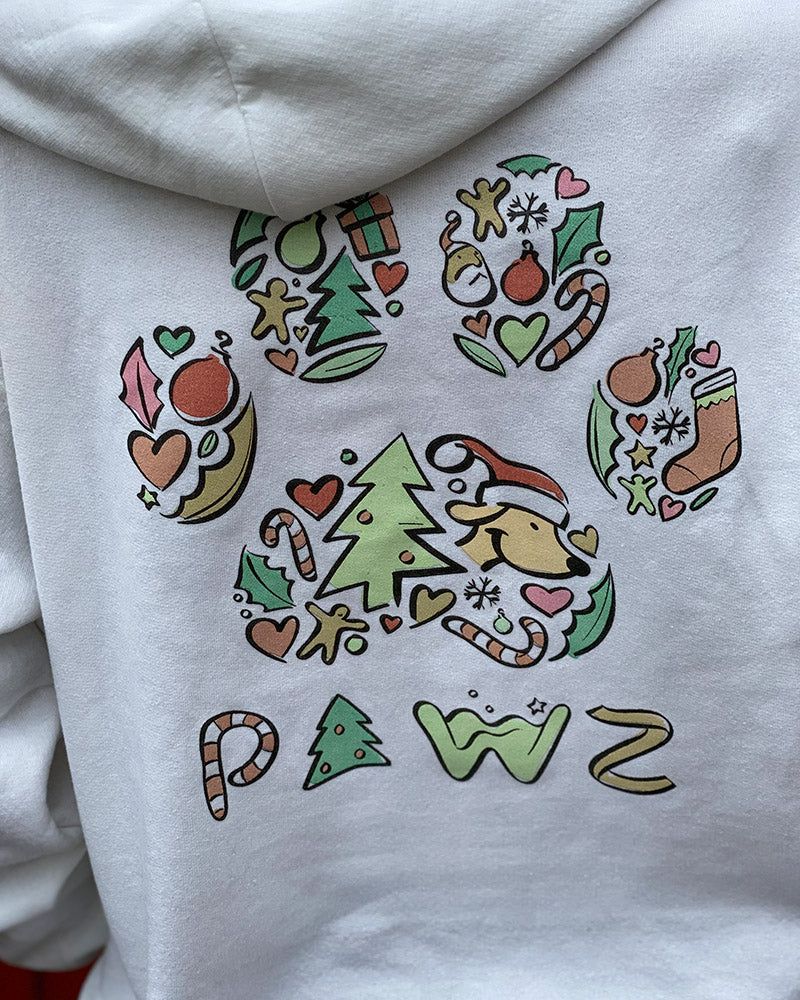 Whimsical Christmas White Hoodie sold by PAWZ product image thumbnail 4