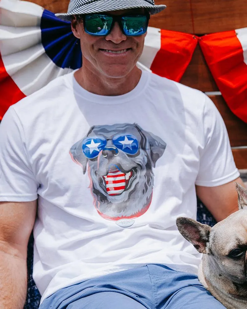 Freedom Pup White Tee sold by PAWZ