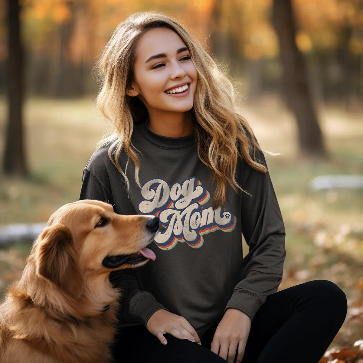 Dog Mom Retro Long Sleeve sold by PAWZ product image thumbnail 3