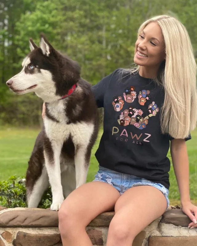 Pawz for All Black Tee sold by PAWZ