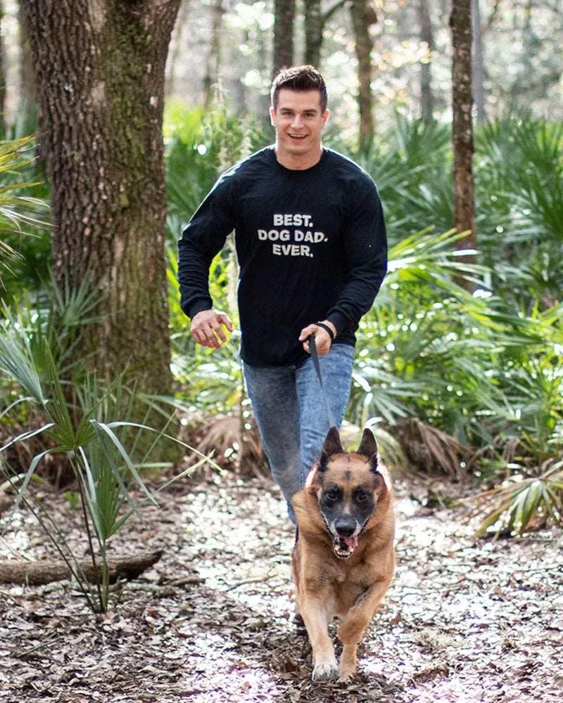 Men’s Best Dog Dad Ever Black Long Sleeve sold by PAWZ product image thumbnail 2