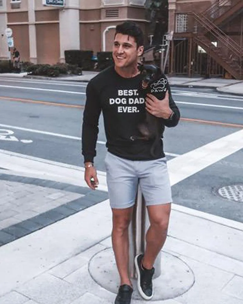 Men’s Best Dog Dad Ever Black Long Sleeve sold by PAWZ product image thumbnail 3