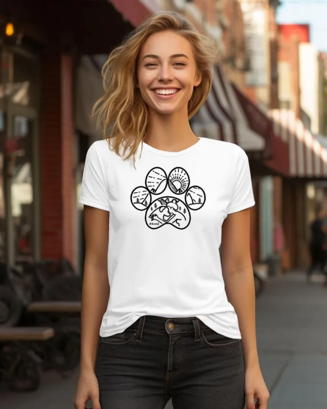Pawz Mountain Scene Tee sold by PAWZ