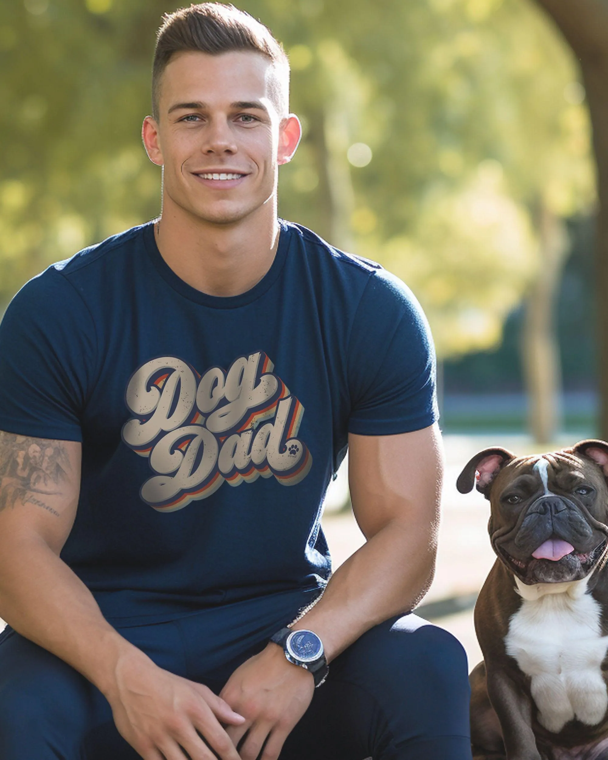 Dog Dad Retro Tee sold by PAWZ product image thumbnail 2