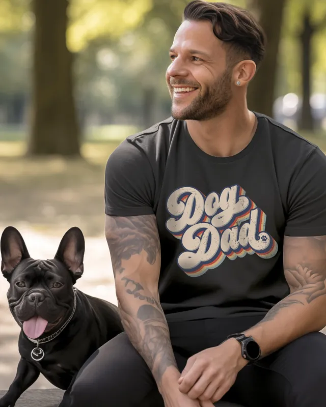 Dog Dad Retro Tee sold by PAWZ