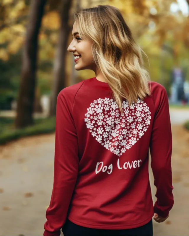 White Heart Dog Lover Long Sleeve T-Shirt sold by PAWZ
