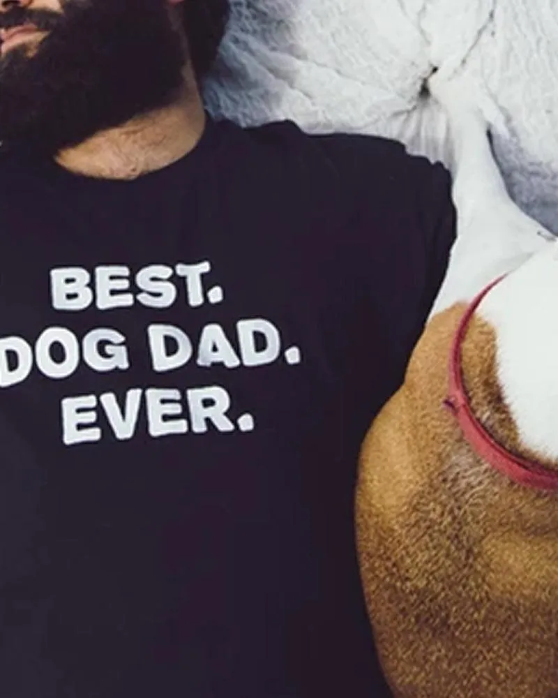 Men's Best Dog Dad Ever Black Tee sold by PAWZ product image thumbnail 2