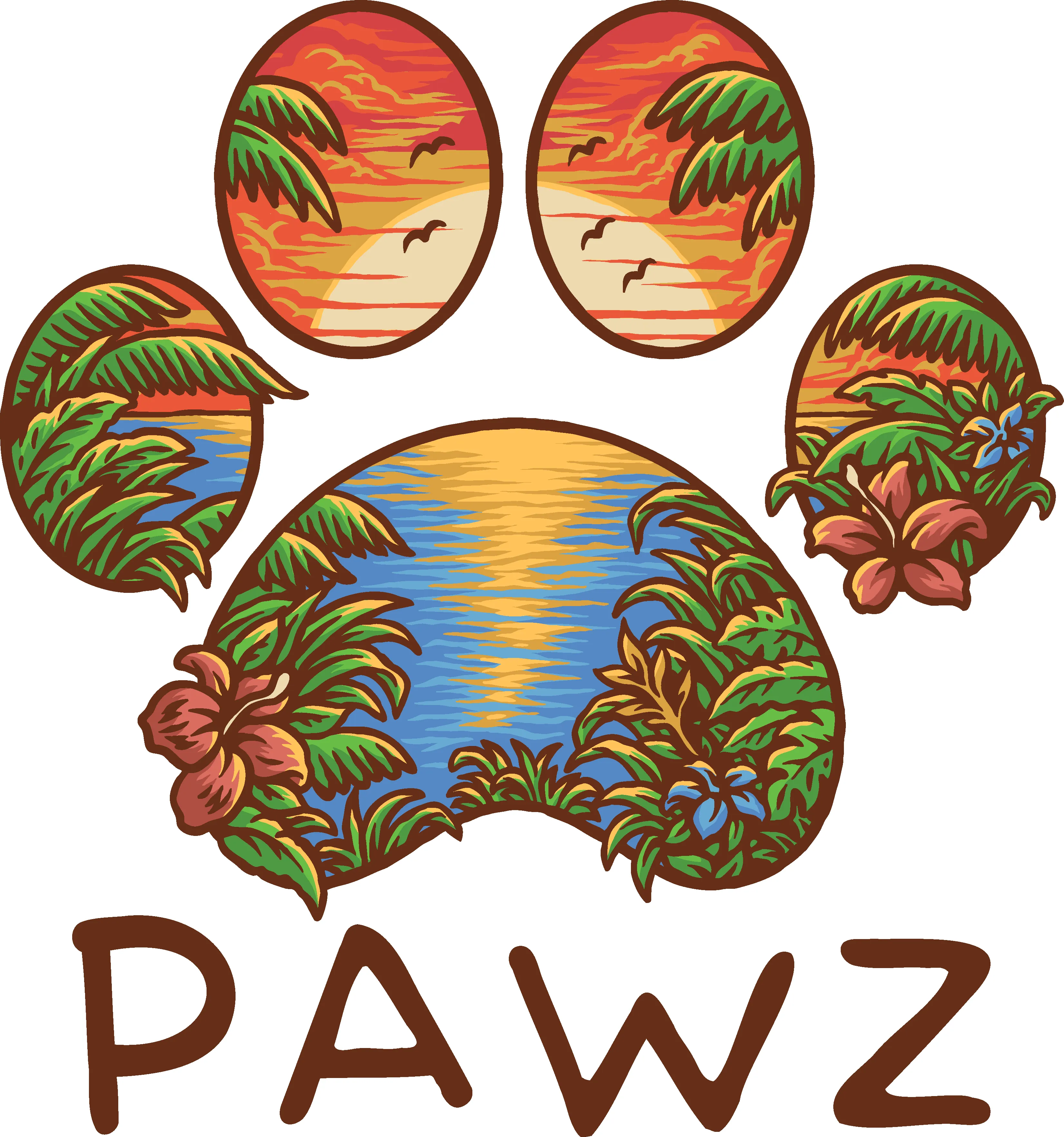 Sunset Vibes (Adult Short Sleeve T-Shirt) sold by PAWZ product image thumbnail 3