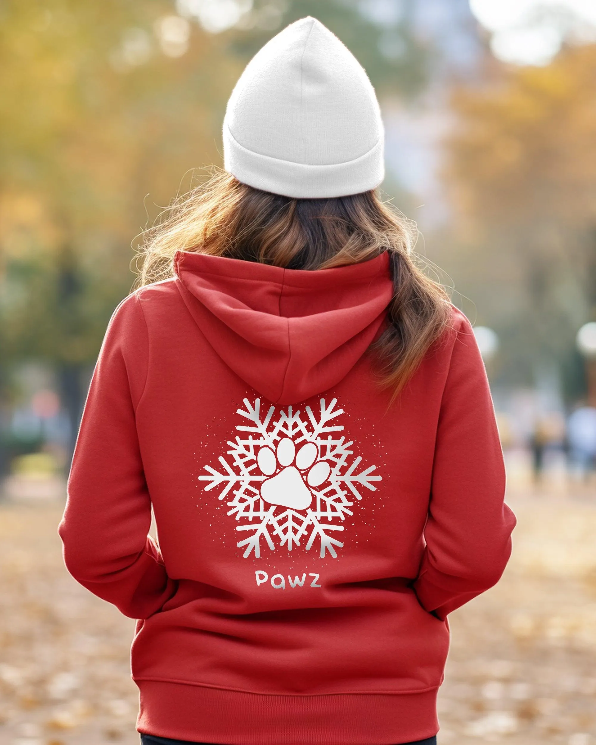 Silver Snowflake Back Print Hoodie sold by PAWZ product image thumbnail 3