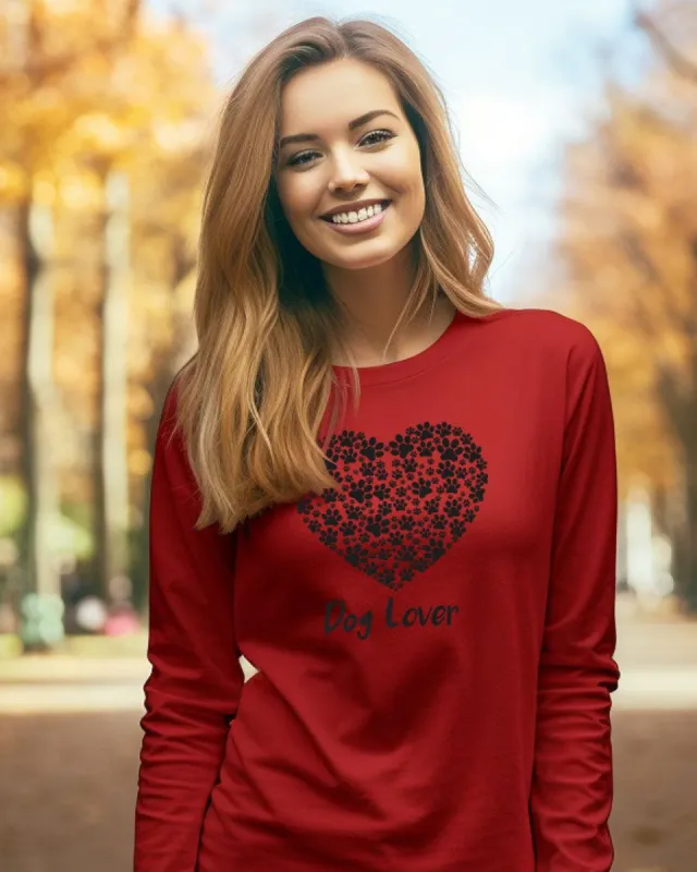 Black Heart Dog Lover Long Sleeve T-Shirt sold by PAWZ