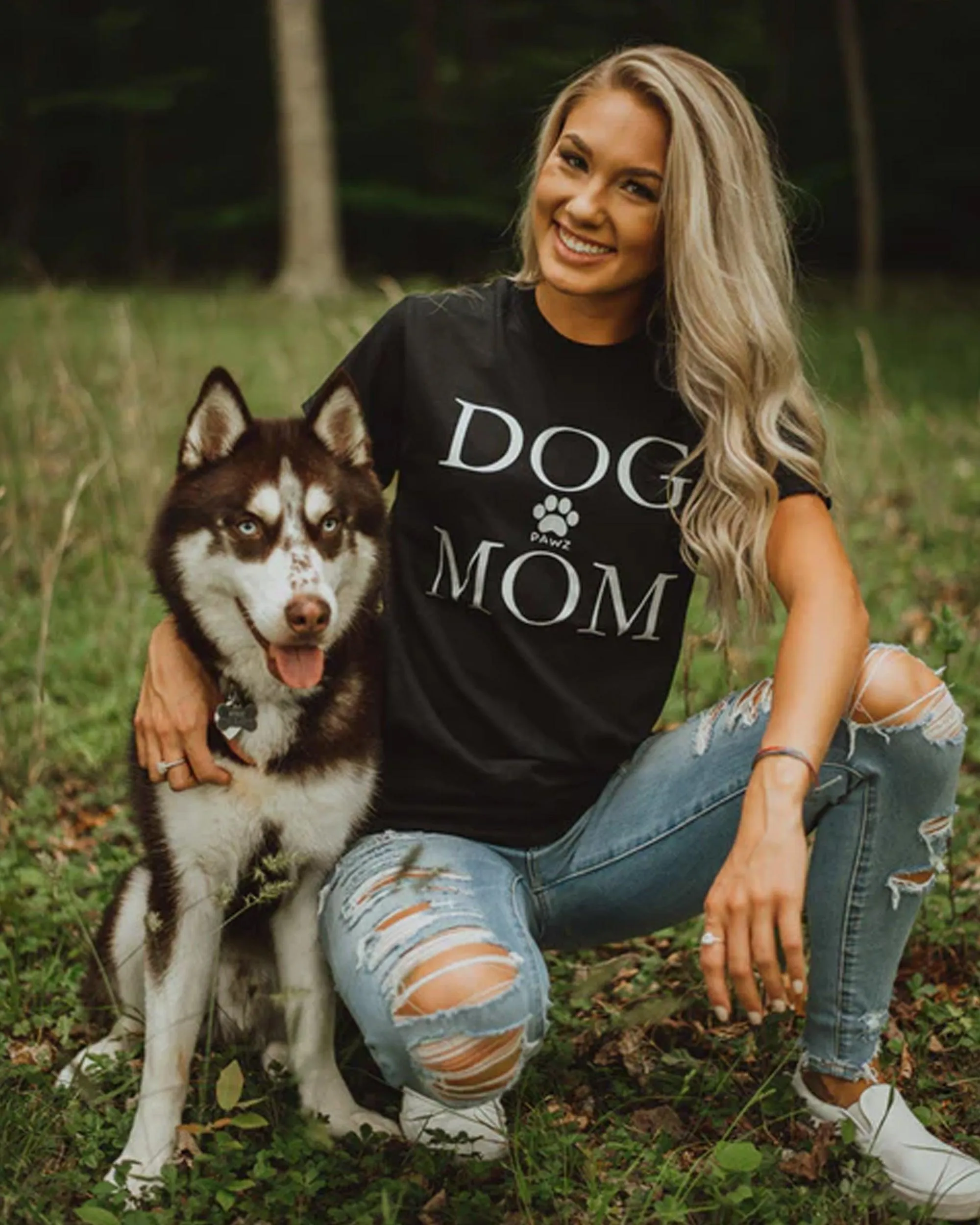 Dog Mom Black Tee sold by PAWZ