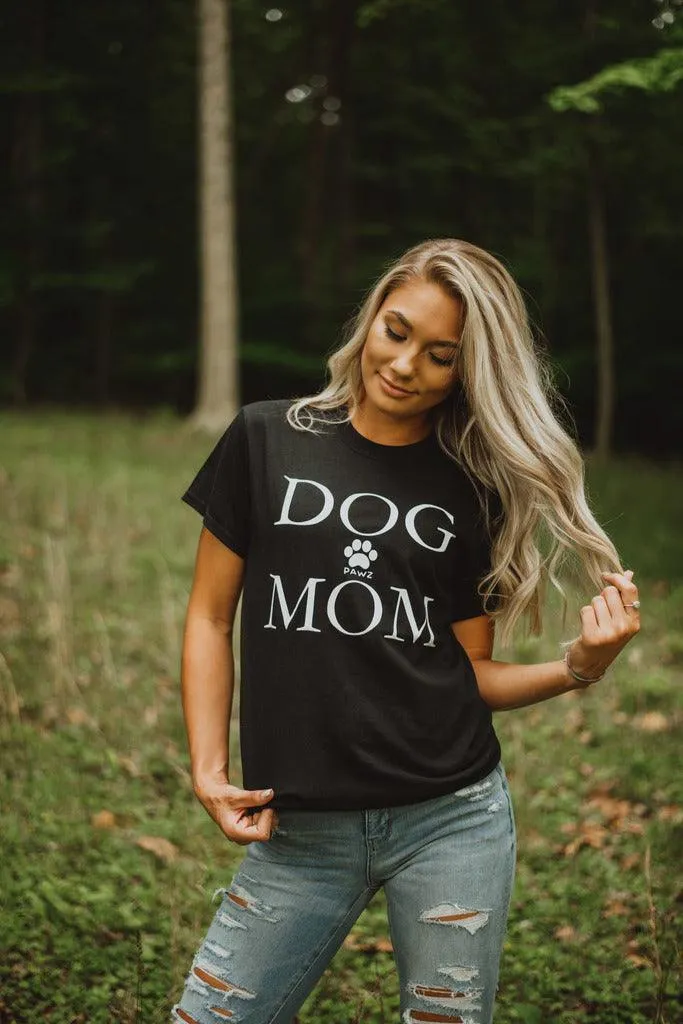 Dog Mom Black Tee sold by PAWZ product image thumbnail 3