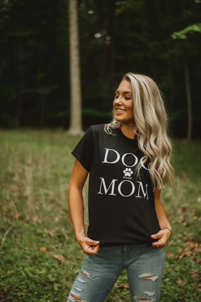 Dog Mom Black Tee sold by PAWZ product image thumbnail 4