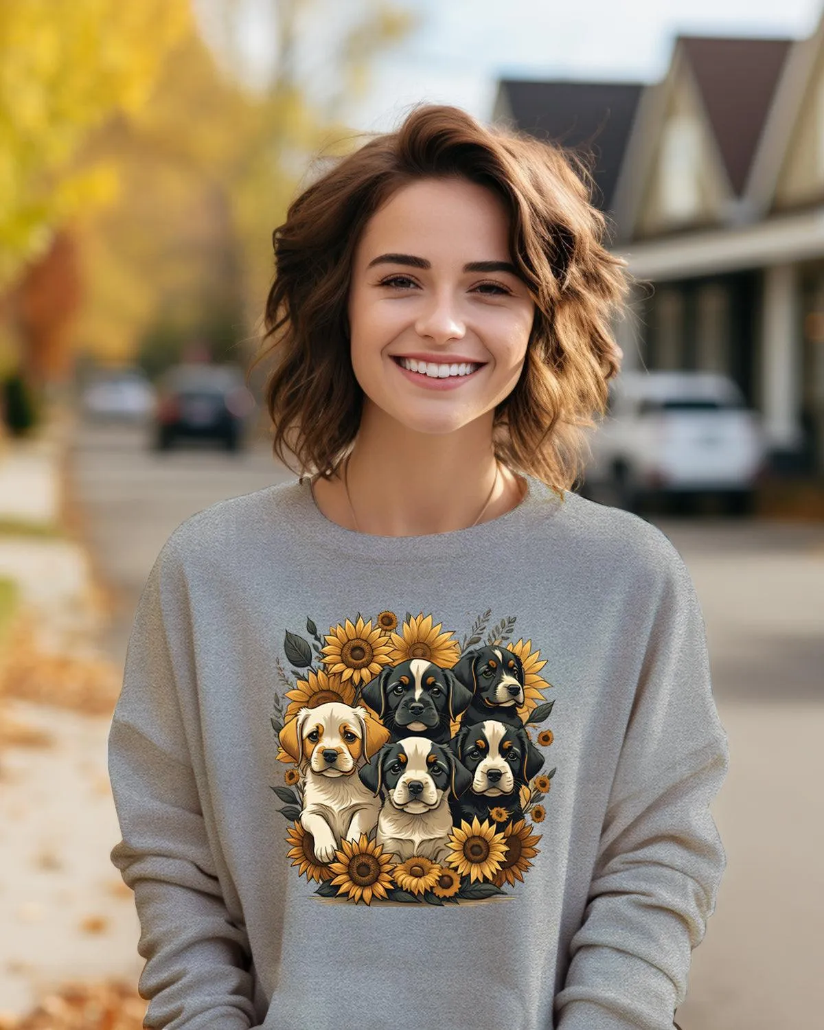 Sunflower Puppies Crewneck sold by PAWZ