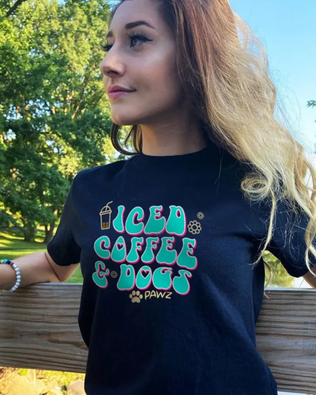 Iced Coffee and Dogs Tee sold by PAWZ