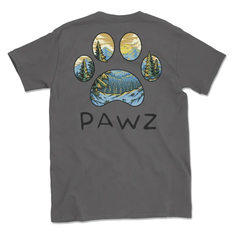 Mountain Sunset (Adult Short Sleeve T-Shirt) sold by PAWZ