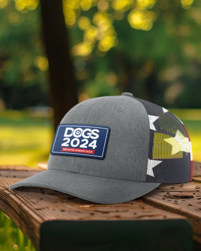 Dogs 2024 Flag Patch Hat made by PAWZ