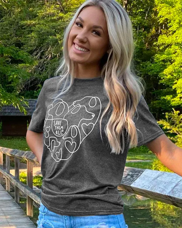 Pawz + Best Friends Animal Heart Outline Tee sold by PAWZ