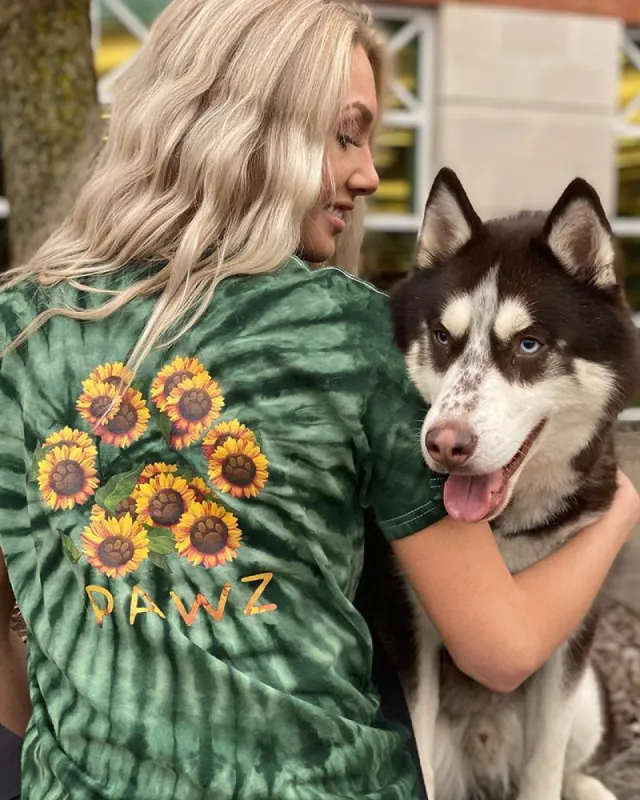 Sunflower Bouquet Tie Dye Tee sold by PAWZ