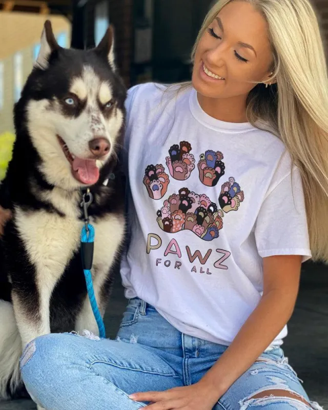 for All White Tee sold by PAWZ
