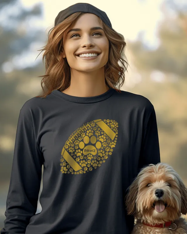 Pawz Football Team Long Sleeve - Gold sold by PAWZ